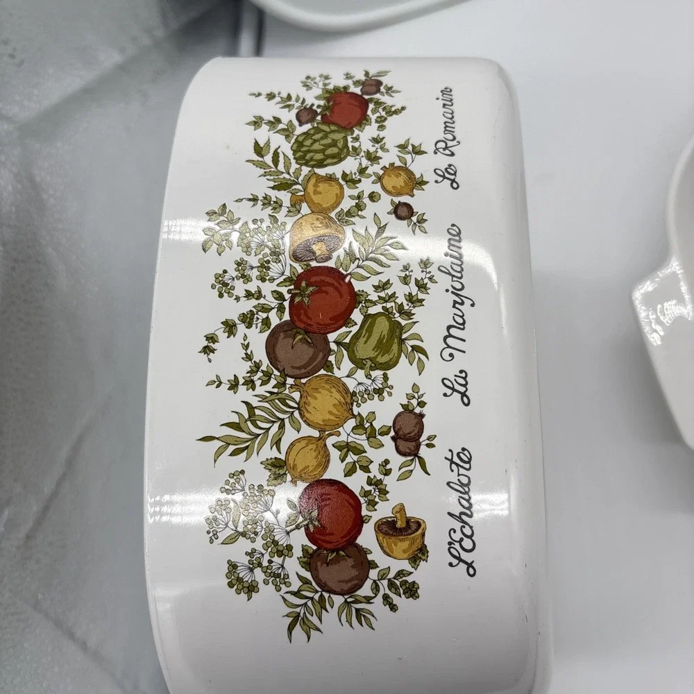 CORNINGWARE A-5-B Spice of Life 5 Quart Casserole A-22-B W/ Pyrex Lid A-12-C